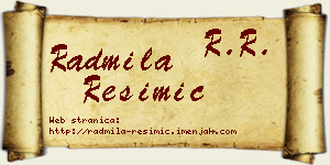 Radmila Resimić vizit kartica